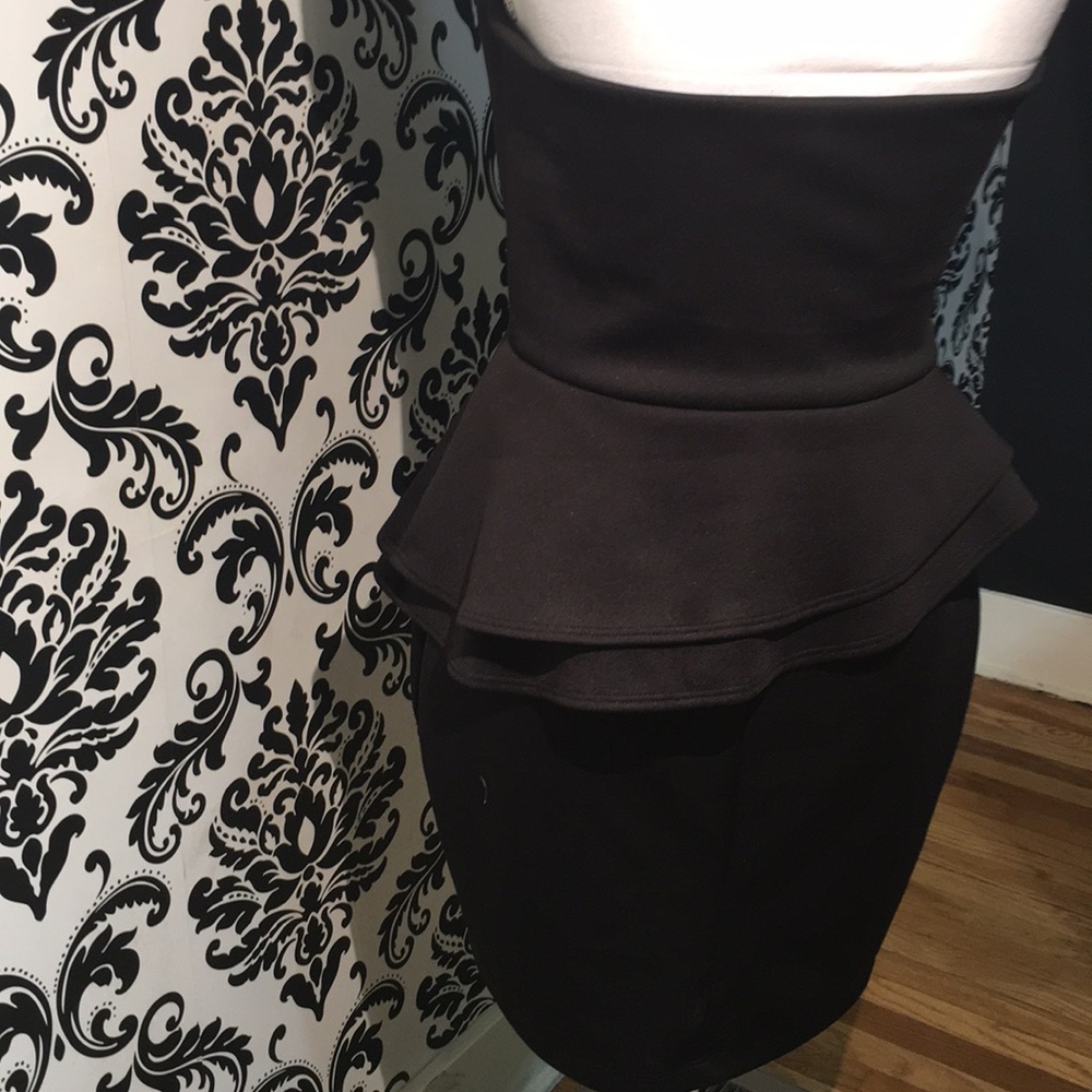 Strapless Asymmetrical Ruffle Mini Dress - Picture 3 of 5